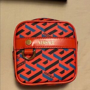 Versace Red and Blue Patterned Belt Bag
